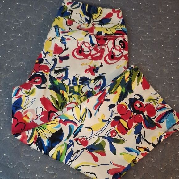 Westbound Colorful Floral Cropped Pants size 4 P - Picture 1 of 5